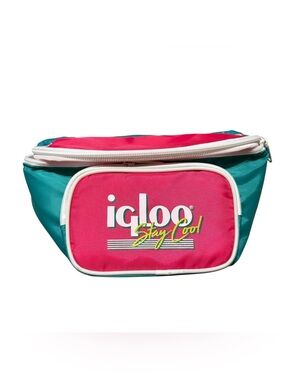 Igloo Stay Cool Retro Fanny Pack Cooler in Teal And Pink Waist Bum Bag